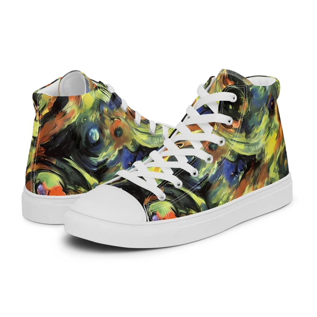 Seve Swirl on Women's High Top Canvas Shoes — Left
