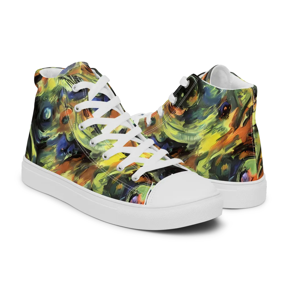 Seve Swirl on Women's High Top Canvas Shoes — Right