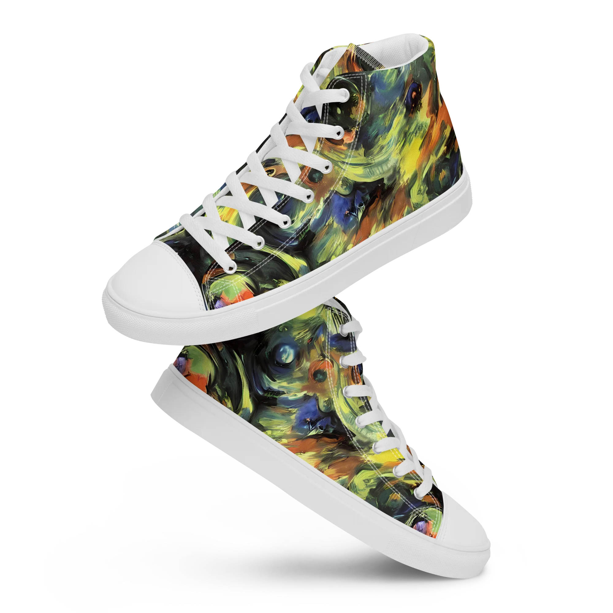 Seve Swirl on Women's High Top Canvas Shoes — Front