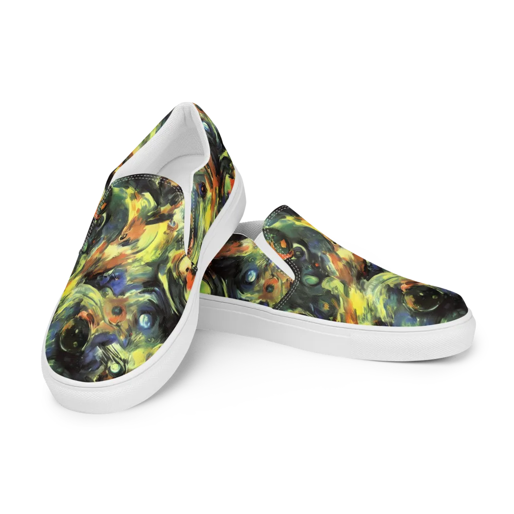 Seve Swirl on Men's Slip-On Canvas Shoes — Left Front