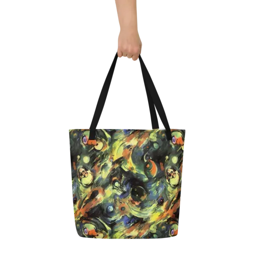 Seve Swirl on a Large Tote Bag W/ Pocket