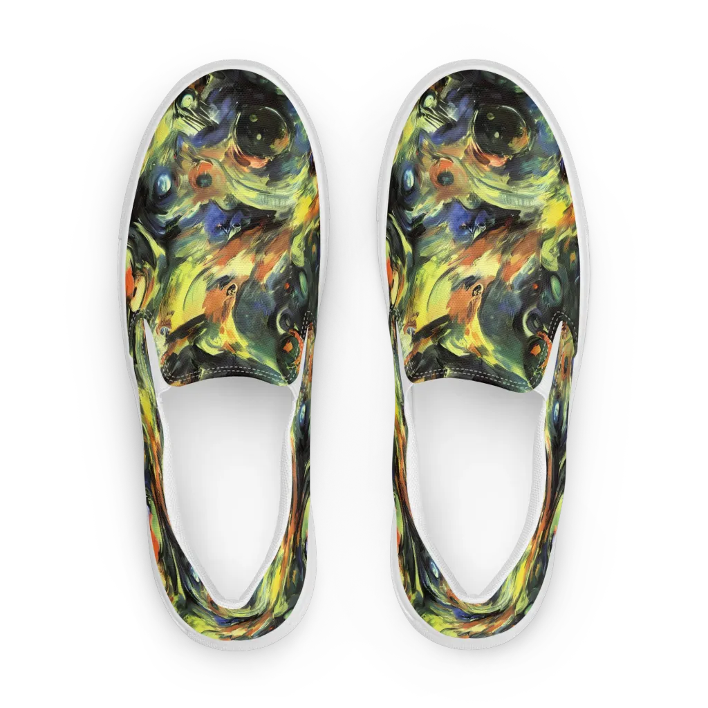 Seve Swirl on Women's Slip-On Canvas Shoes — Front