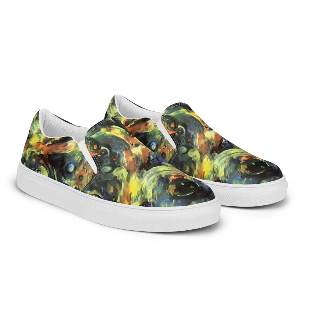 Seve Swirl on Women's Slip-On Canvas Shoes — Right Front