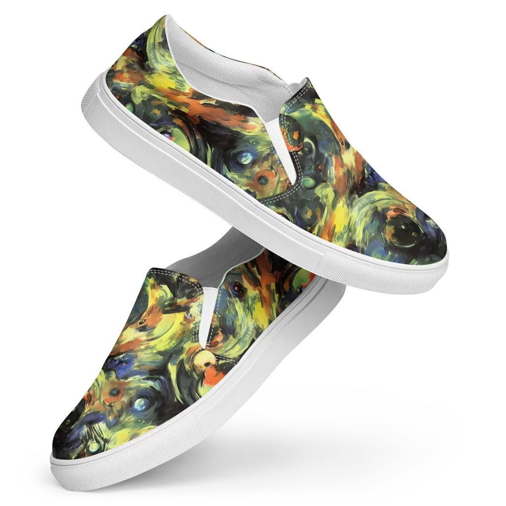 Seve Swirl on Women's Slip-On Canvas Shoes — Front