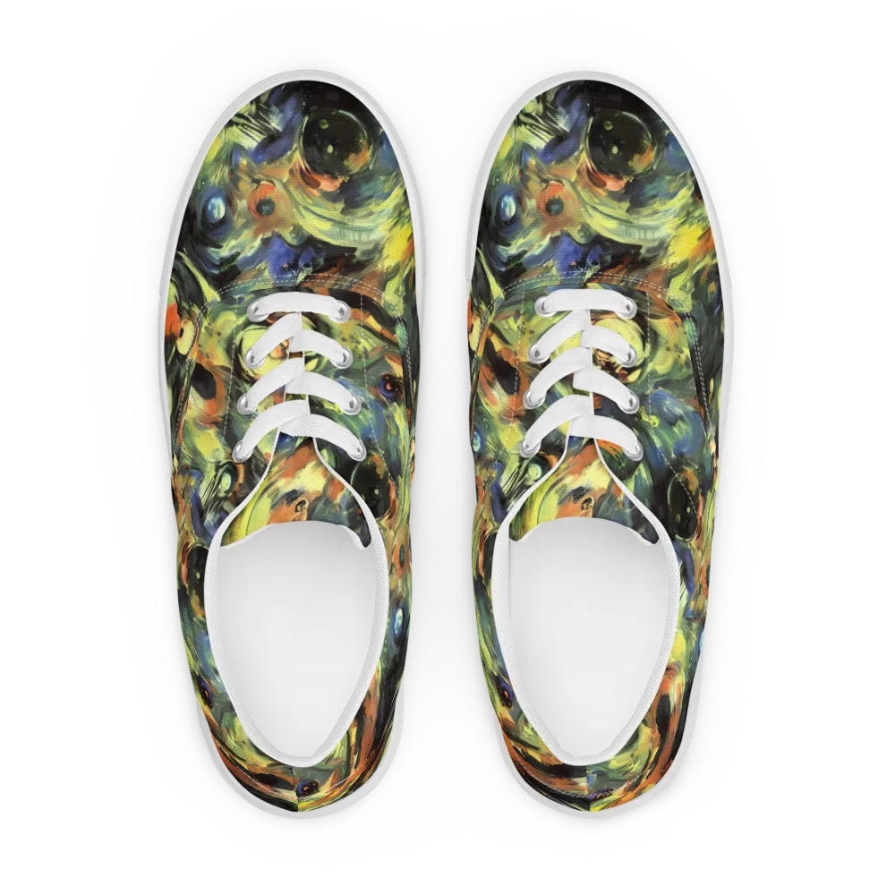 Seve Swirl on Men's Lace-Up Canvas Shoes — Front