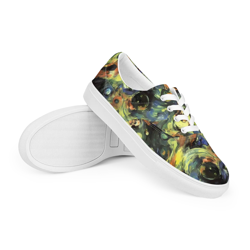 Seve Swirl on Men's Lace-Up Canvas Shoes — Right Front
