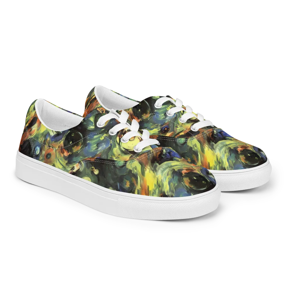 Seve Swirl on Men's Lace-Up Canvas Shoes — Right Front