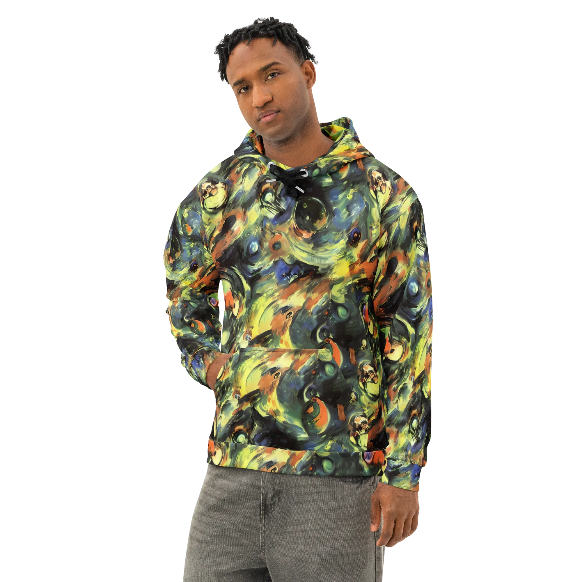 Seve Swirl on Cotton Hoodie — Left Front