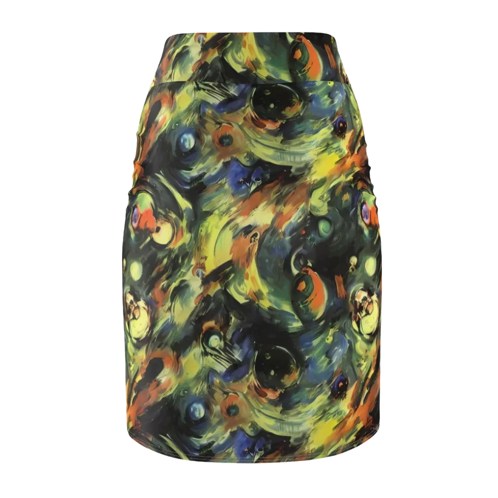 Seve Swirl on Pencil Skirt — Back