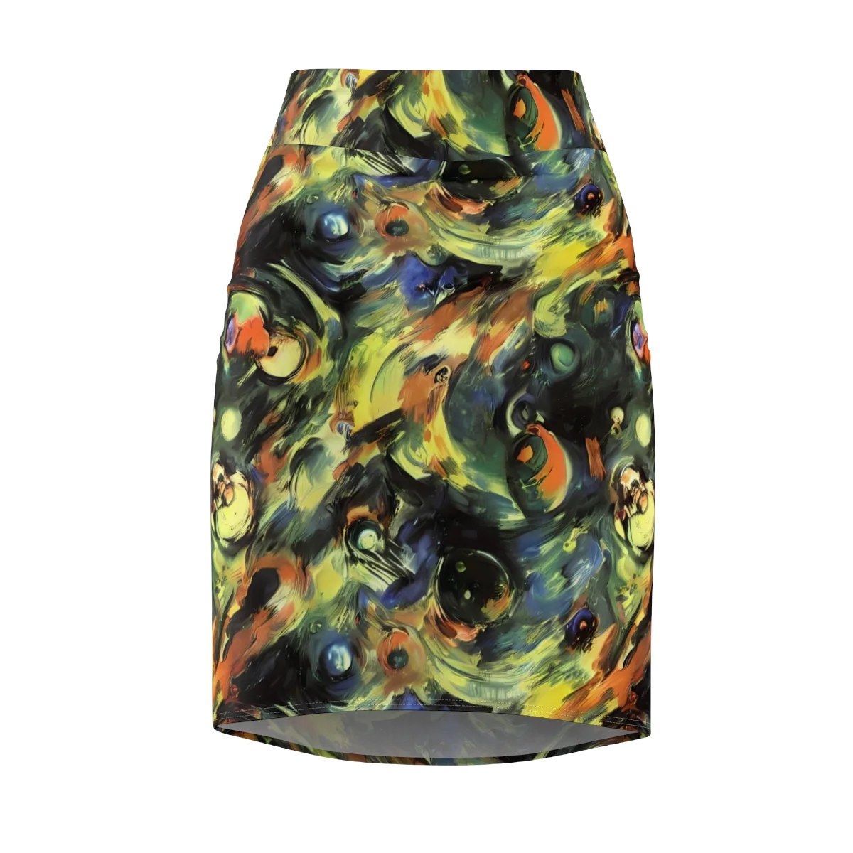 Seve Swirl on Pencil Skirt — Front