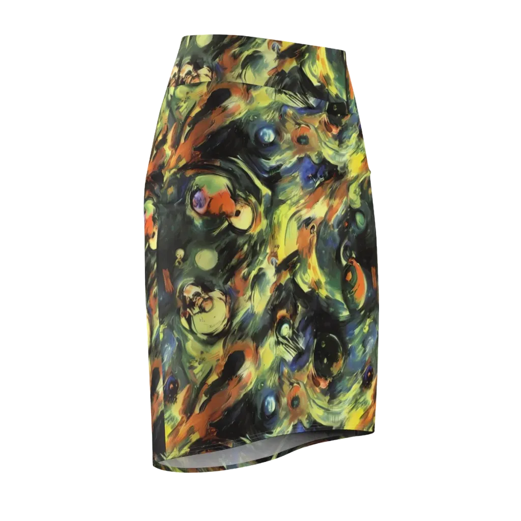 Seve Swirl on Pencil Skirt — Front Side