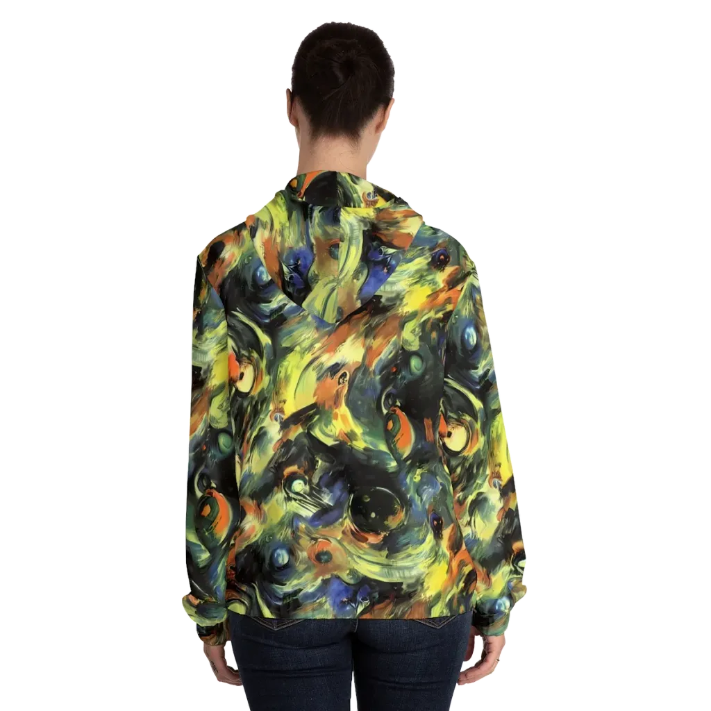 Seve Swirl on Women's Full-Zip Hoodie — Back On Person