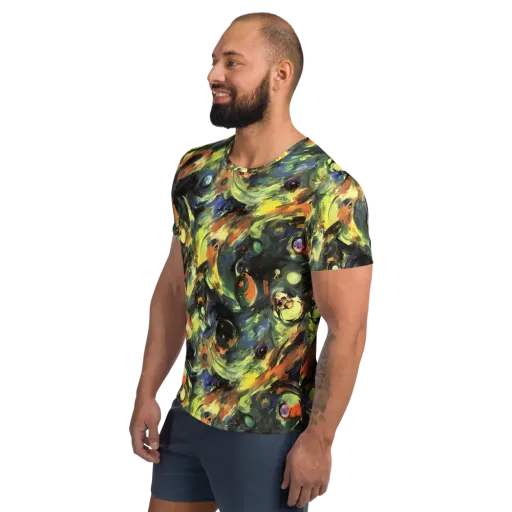 Seve Swirl on a Men's Athletic T-Shirt