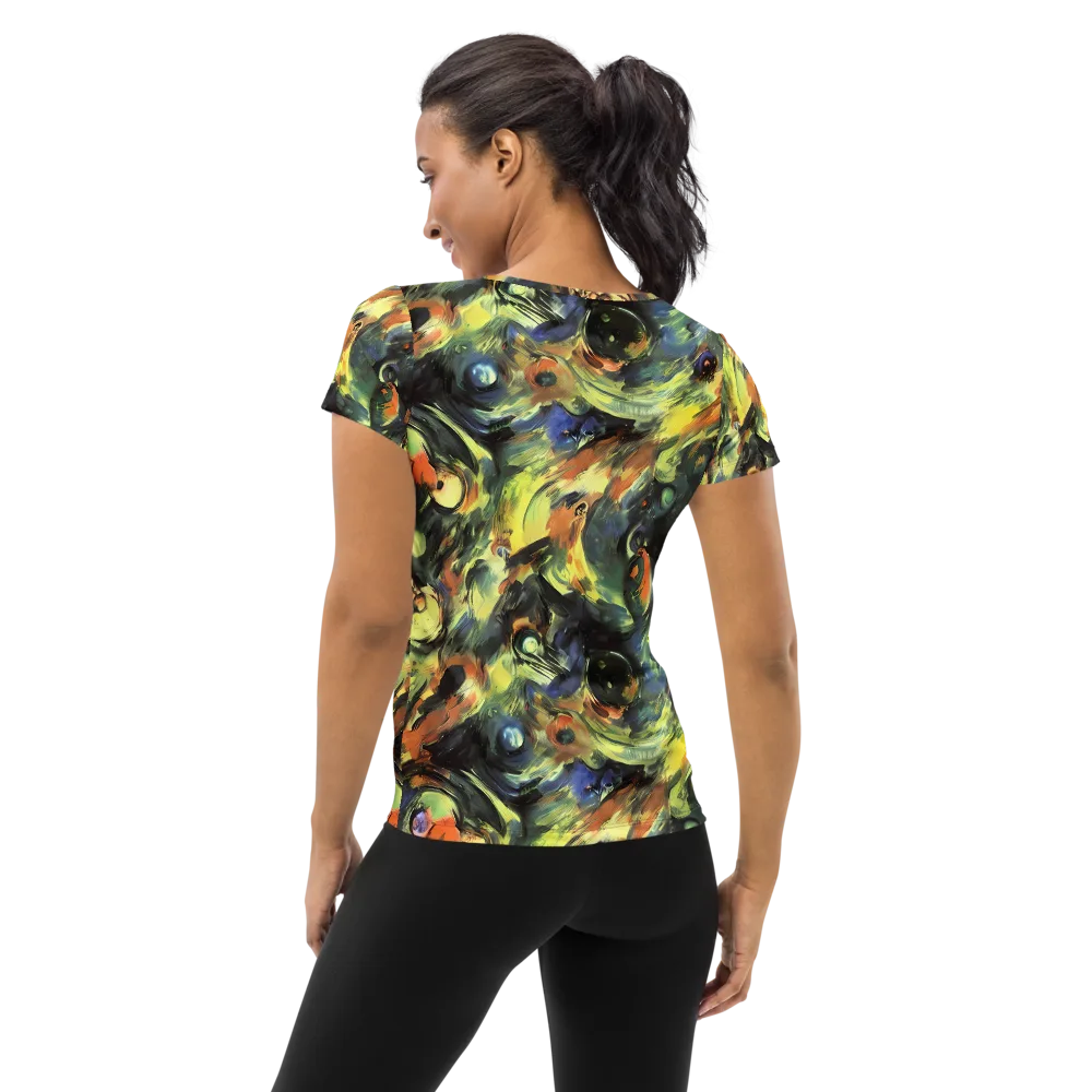 Seve Swirl on Women's Athletic T-Shirt — Back