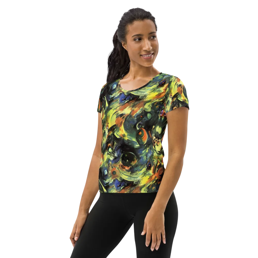 Seve Swirl on Women's Athletic T-Shirt — Left