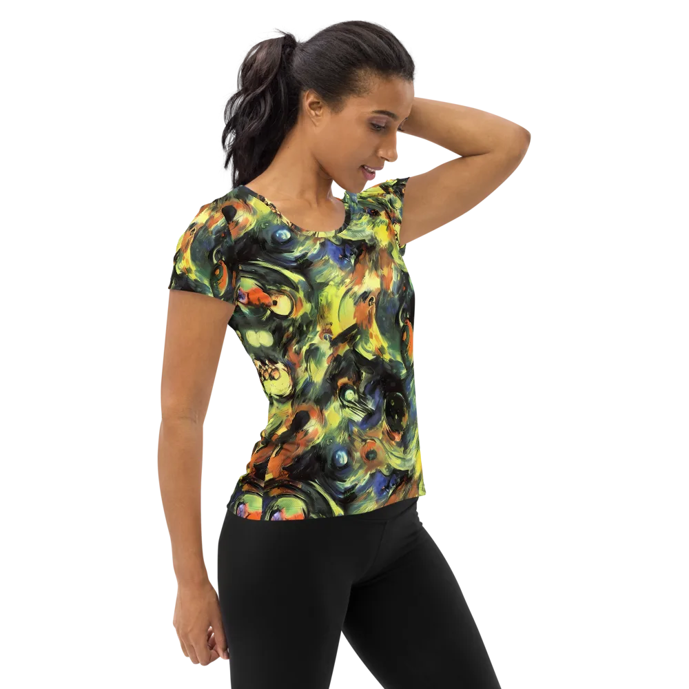 Seve Swirl on Women's Athletic T-Shirt — Right