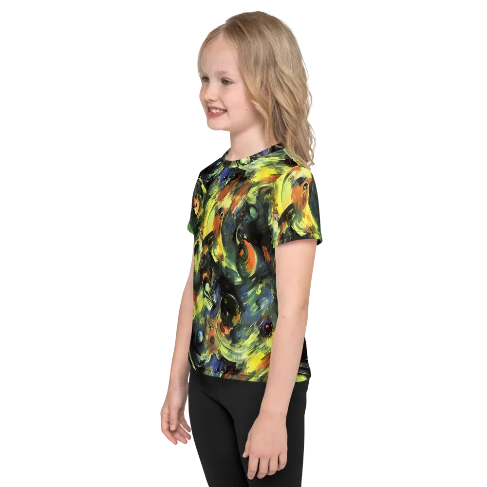 Seve Swirl on Kids Crew Neck T-Shirt — Left