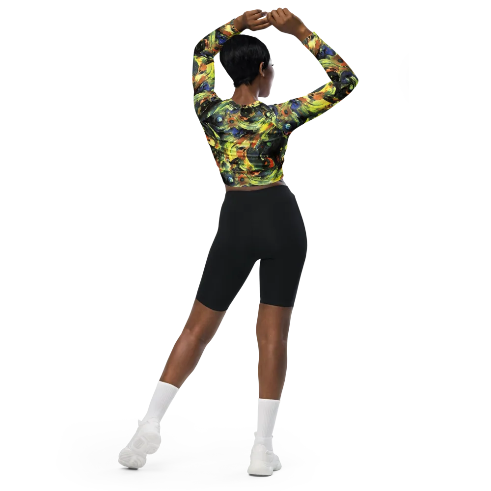 Seve Swirl on Long Sleeve Crop Top — Back
