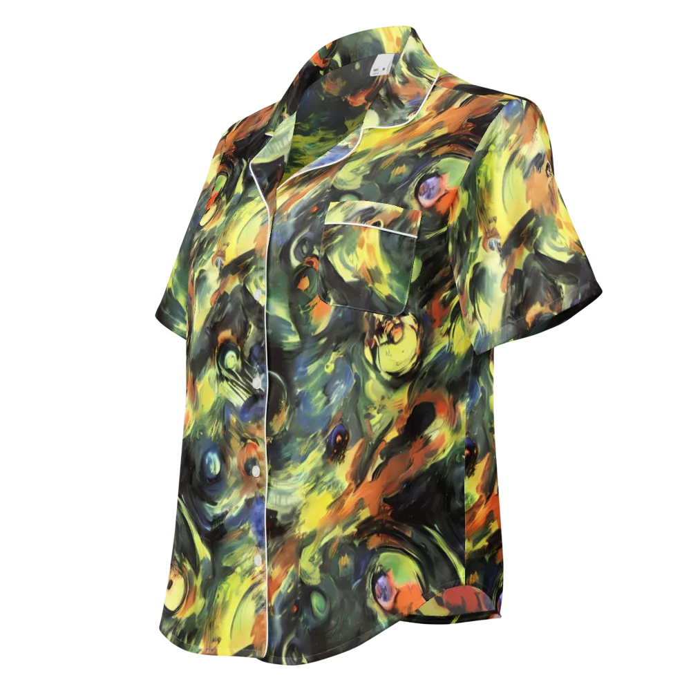 Seve Swirl on Women's Short Sleeve Pajama Top — Left Front