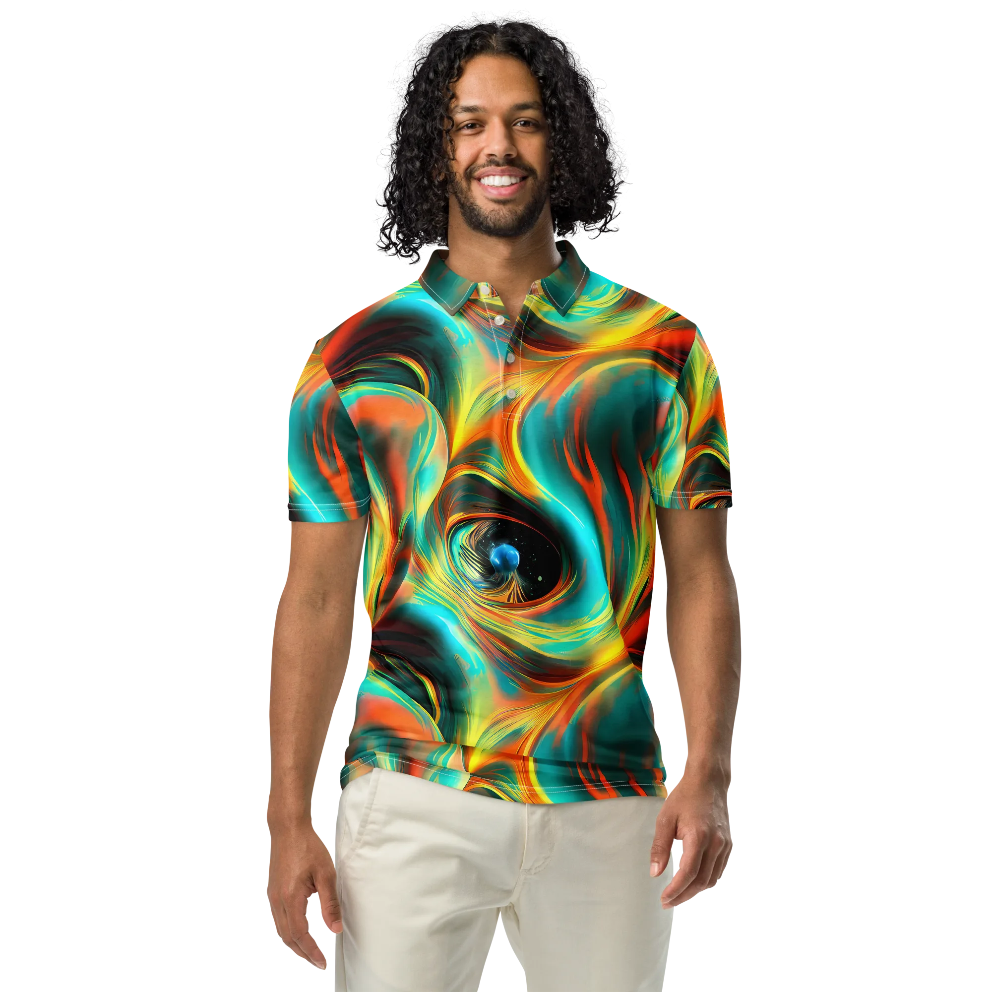 Dreamweaver Fusion on Men's Slim Fit Polo Shirt — Front