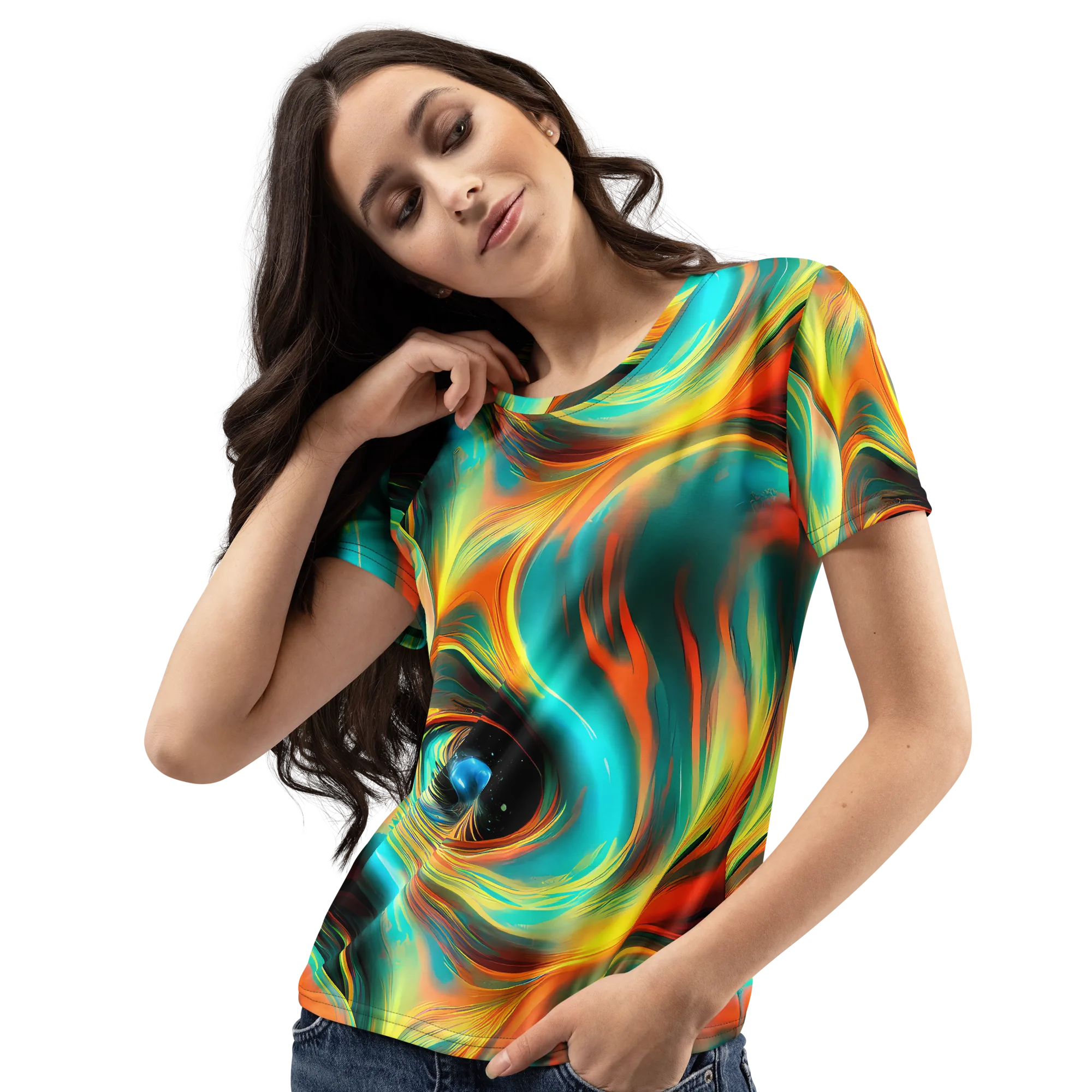 Dreamweaver Fusion on Women's Crew Neck T-Shirt — Left Front