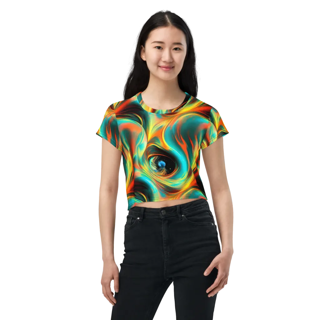 Dreamweaver Fusion on Crop Tee — Front
