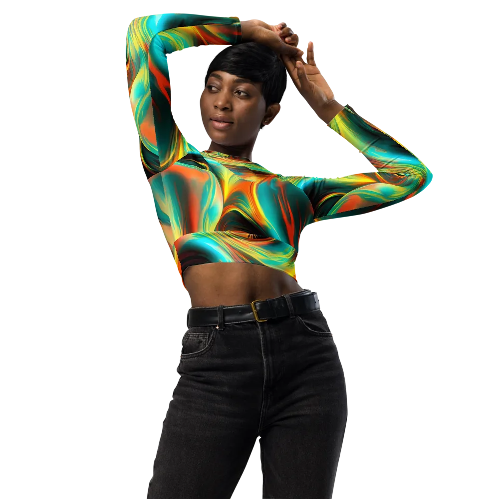 Dreamweaver Fusion on Long Sleeve Crop Top — Front