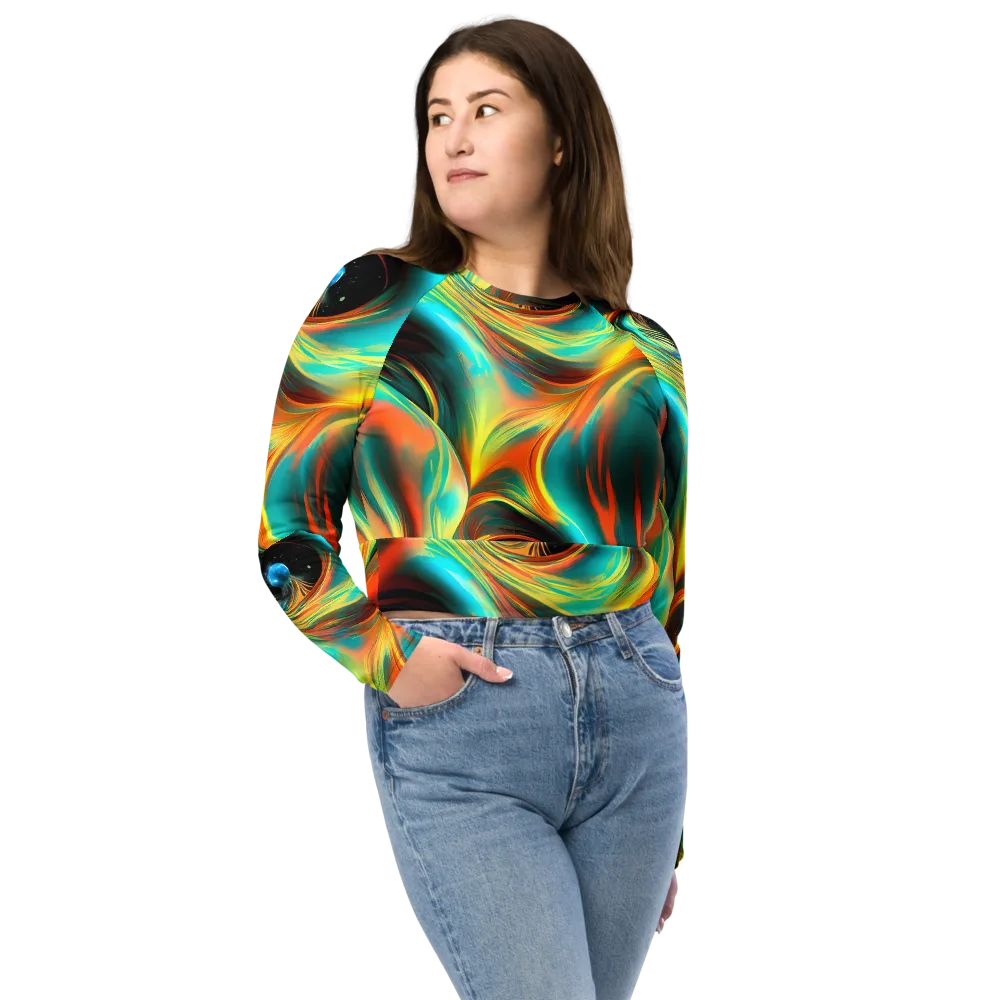 Dreamweaver Fusion on Long Sleeve Crop Top — Front