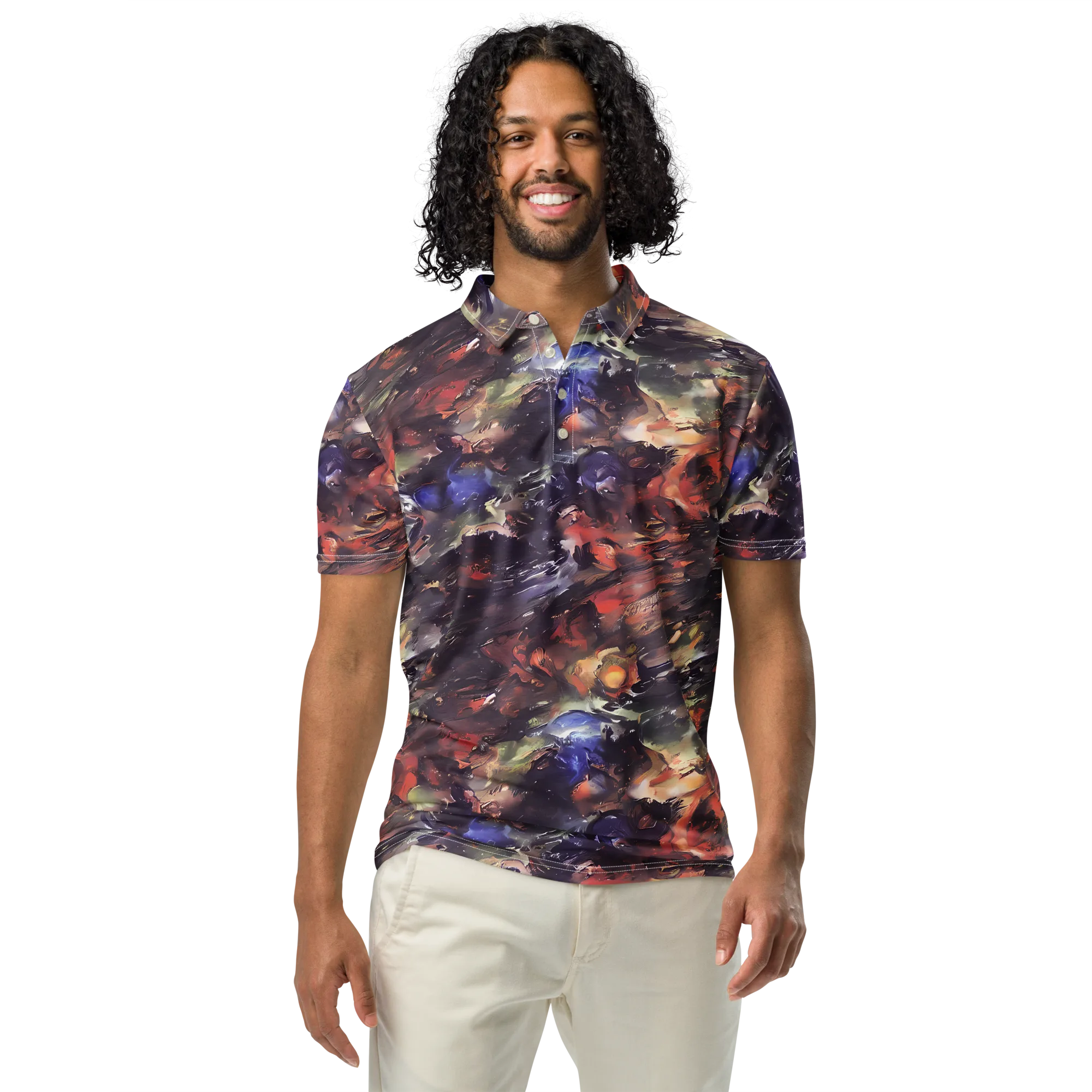 Twisted Terra on Men's Slim Fit Polo Shirt — Front