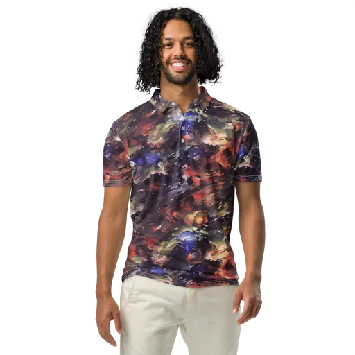 Twisted Terra on a Men's Slim Fit Polo Shirt