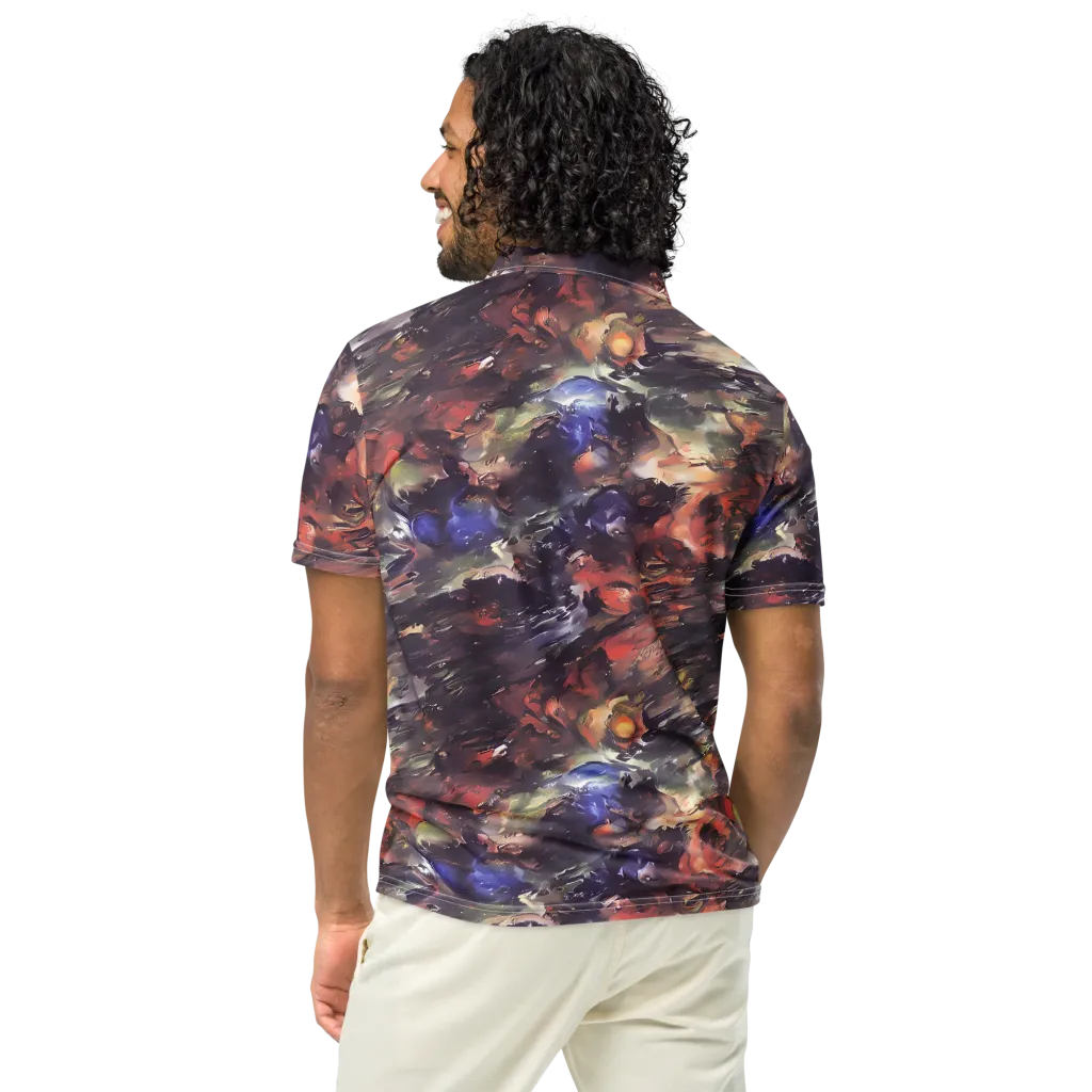 Twisted Terra on Men's Slim Fit Polo Shirt — Back