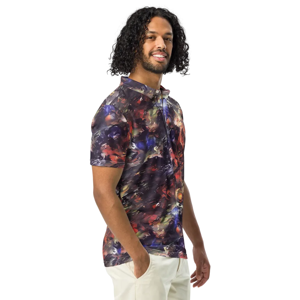Twisted Terra on Men's Slim Fit Polo Shirt — Right Front