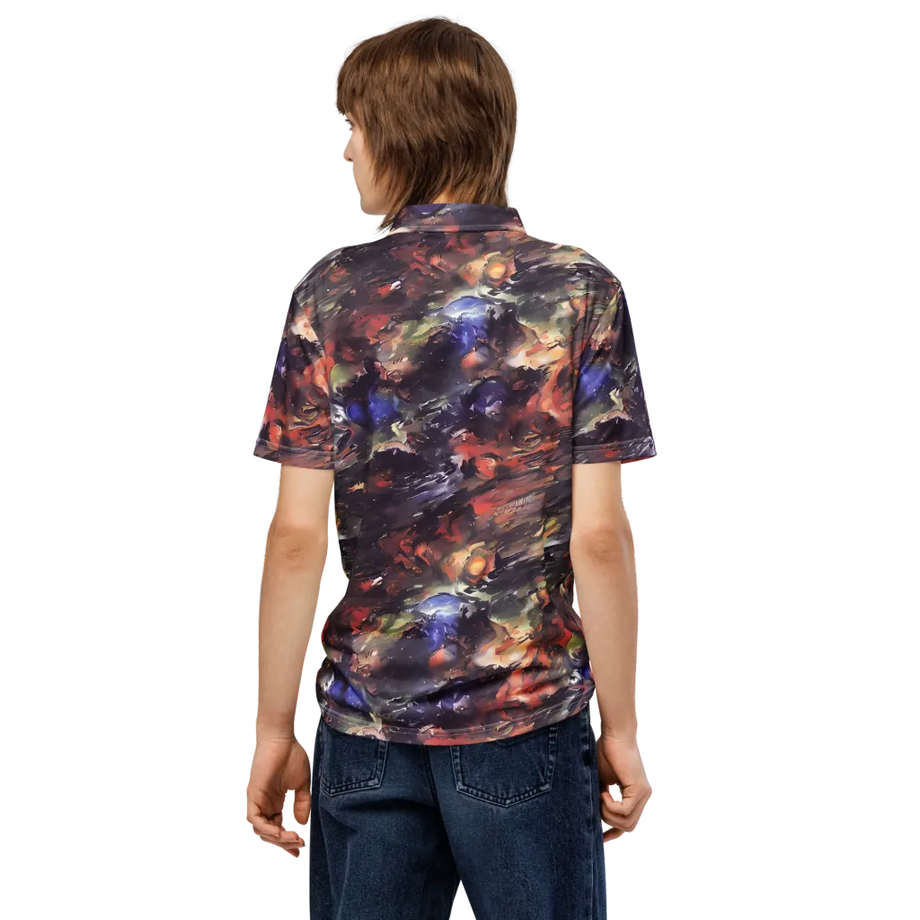 Twisted Terra on Men's Slim Fit Polo Shirt — Back