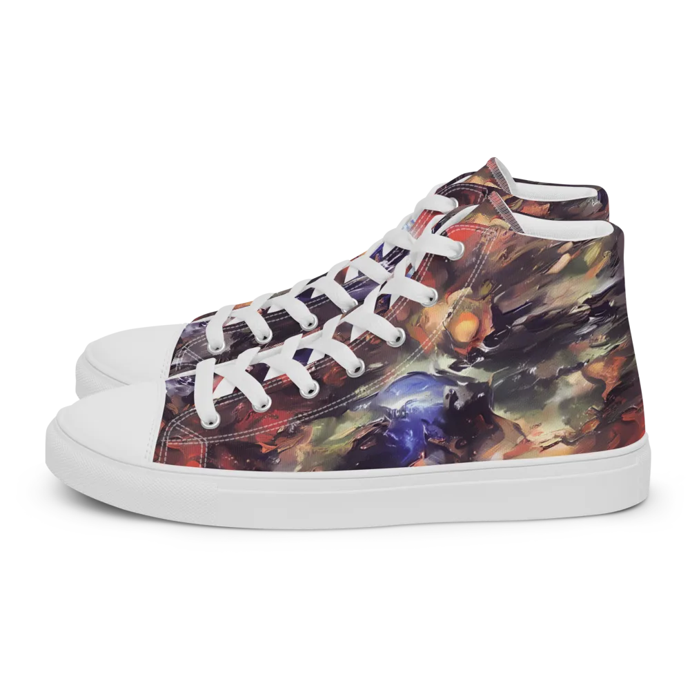 Twisted Terra on Men's High Top Canvas Shoes — Left