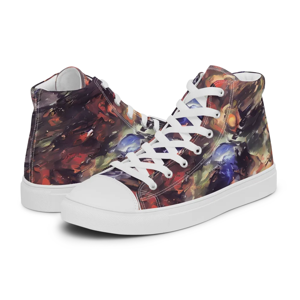 Twisted Terra on Men's High Top Canvas Shoes — Left