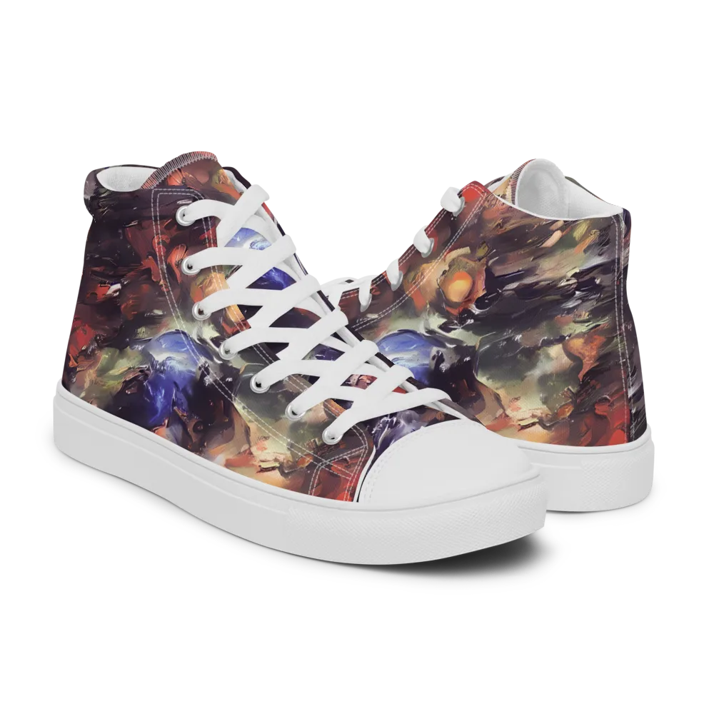 Twisted Terra on Men's High Top Canvas Shoes — Right