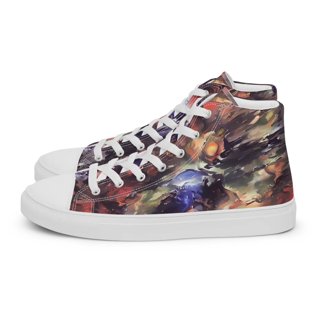 Twisted Terra on Women's High Top Canvas Shoes — Left