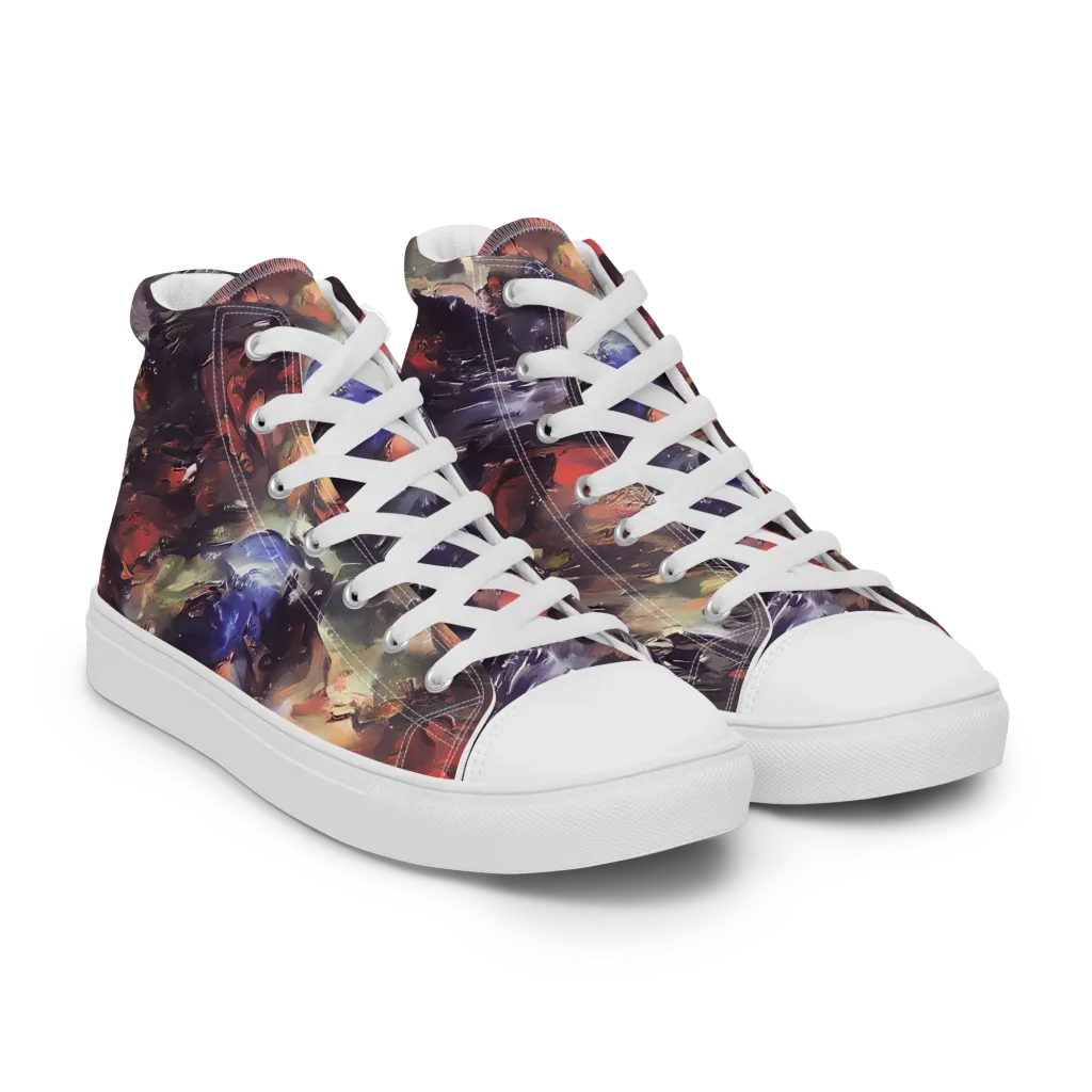 Twisted Terra on Women's High Top Canvas Shoes — Right Front
