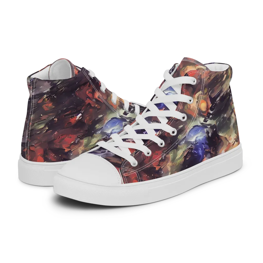 Twisted Terra on Women's High Top Canvas Shoes — Left