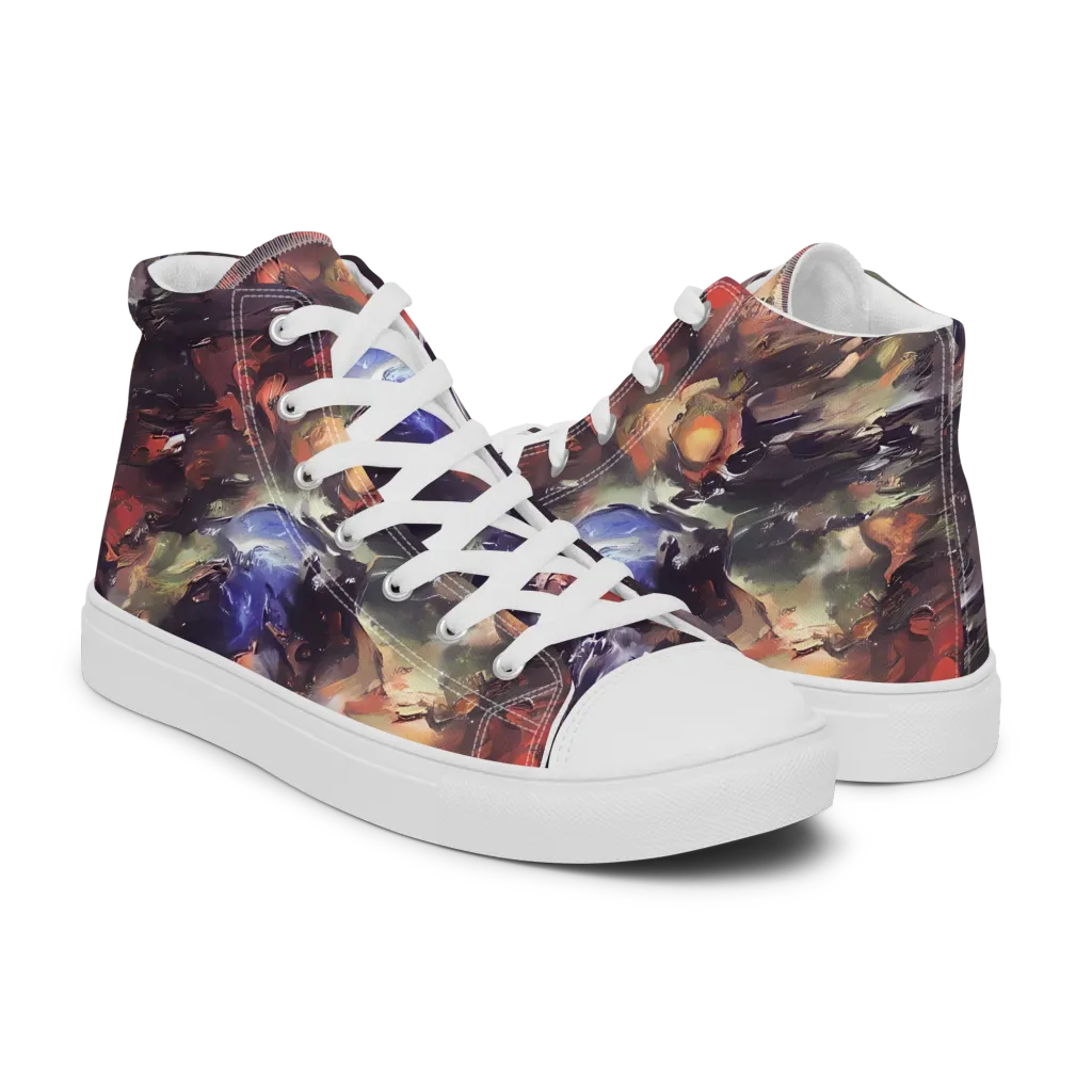 Twisted Terra on Women's High Top Canvas Shoes — Right