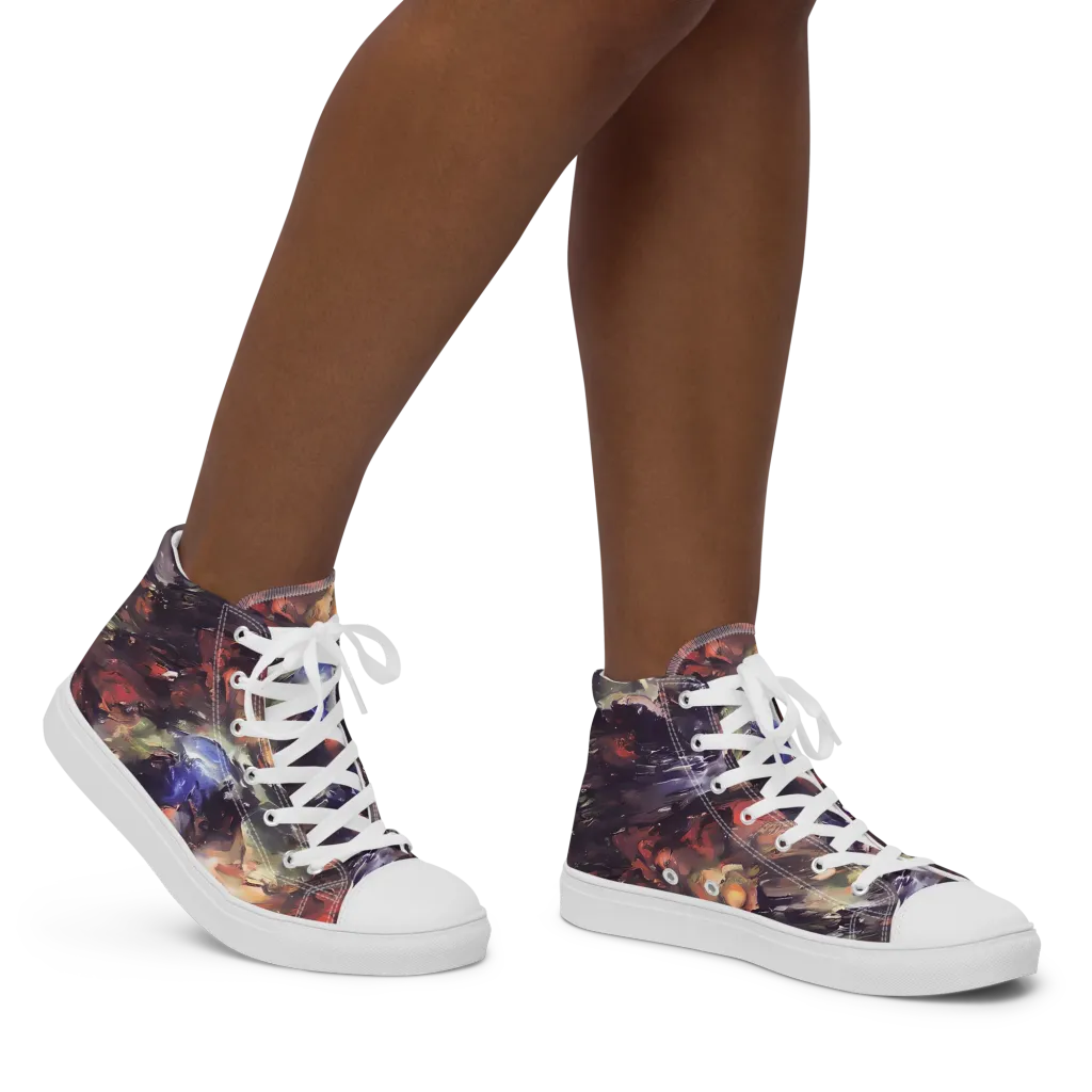 Twisted Terra on Women's High Top Canvas Shoes — Right
