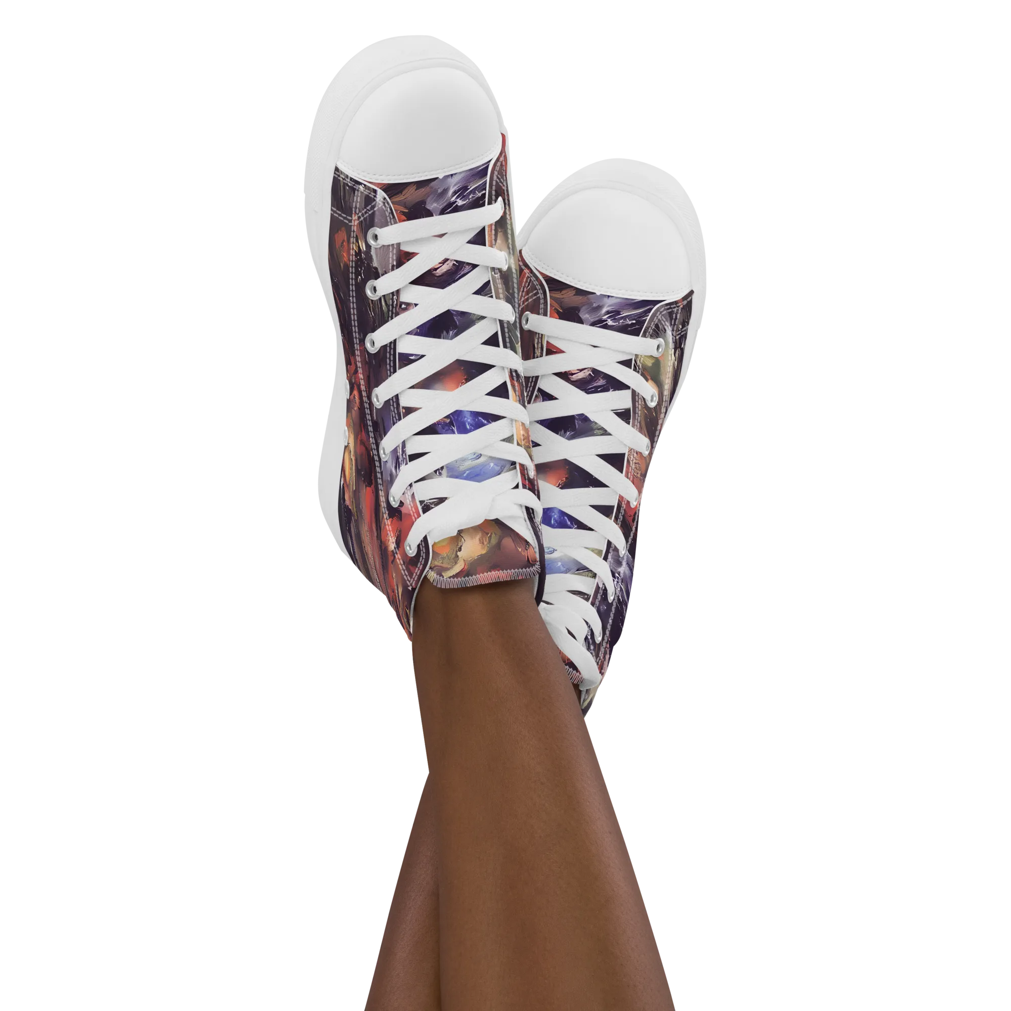 Twisted Terra on Women's High Top Canvas Shoes — Front