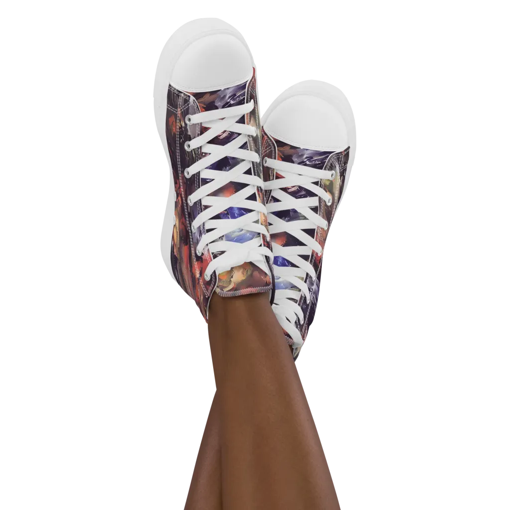 Twisted Terra on Women's High Top Canvas Shoes — Front