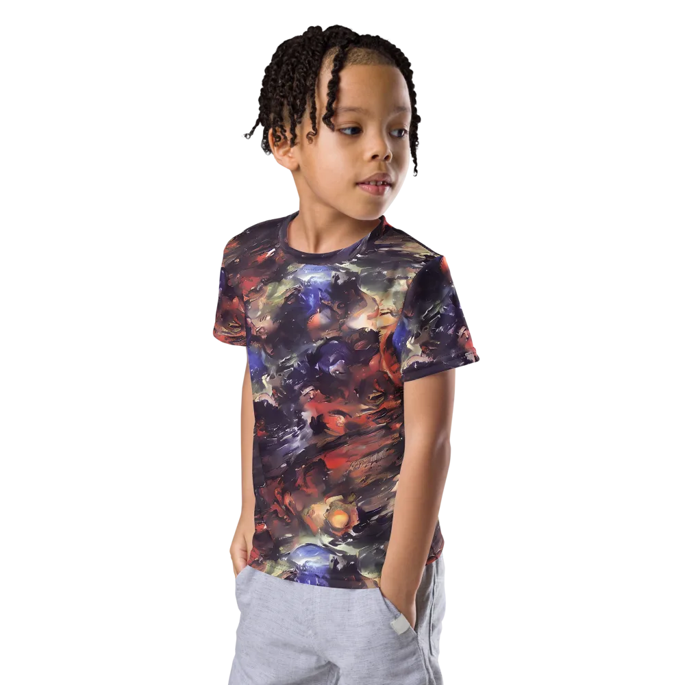 Twisted Terra on Kids Crew Neck T-Shirt — Left Front