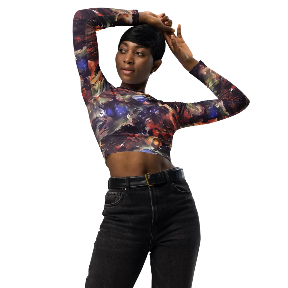 Twisted Terra on Long Sleeve Crop Top — Front