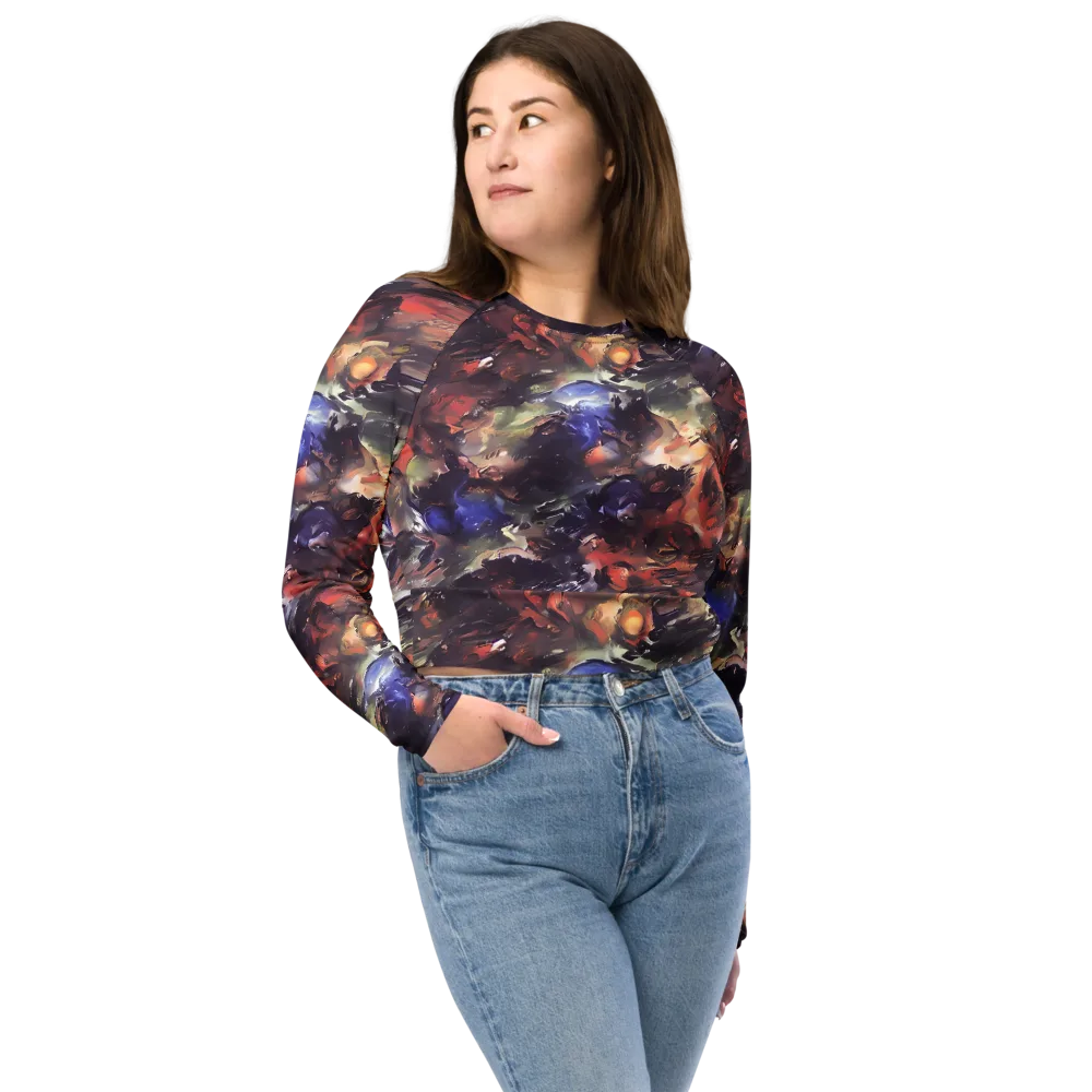 Twisted Terra on Long Sleeve Crop Top — Front