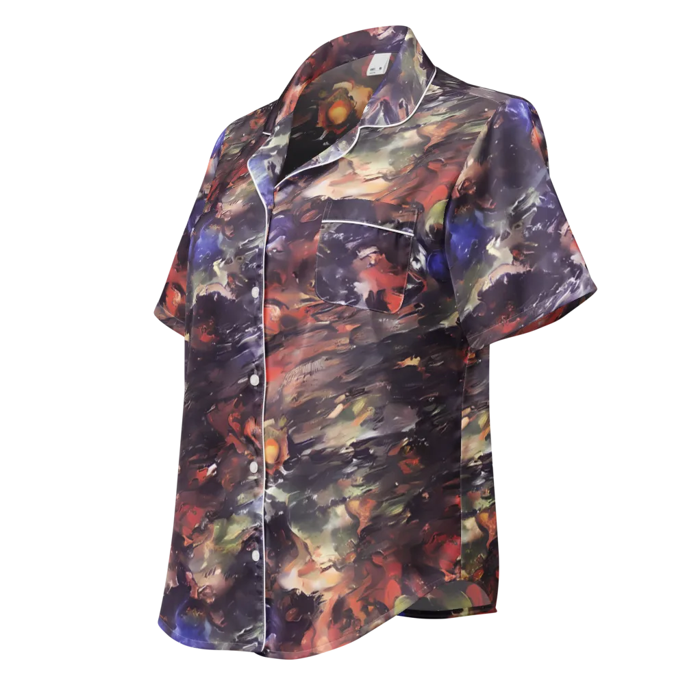 Twisted Terra on Women's Short Sleeve Pajama Top — Left Front