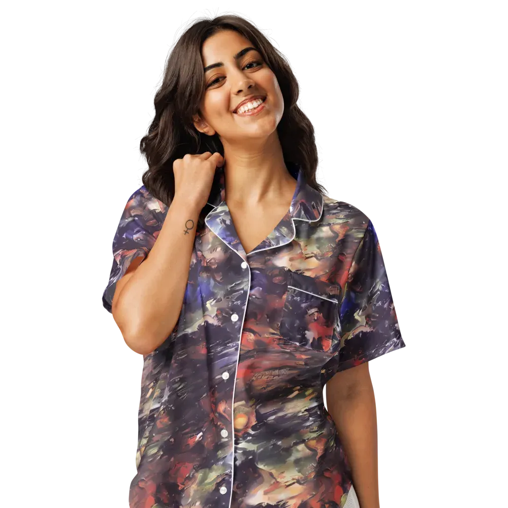 Twisted Terra on Women's Short Sleeve Pajama Top — Front