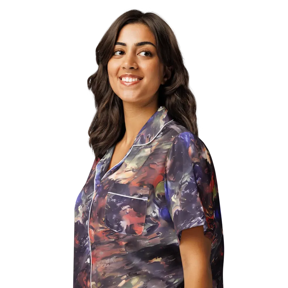 Twisted Terra on Women's Short Sleeve Pajama Top — Left Front