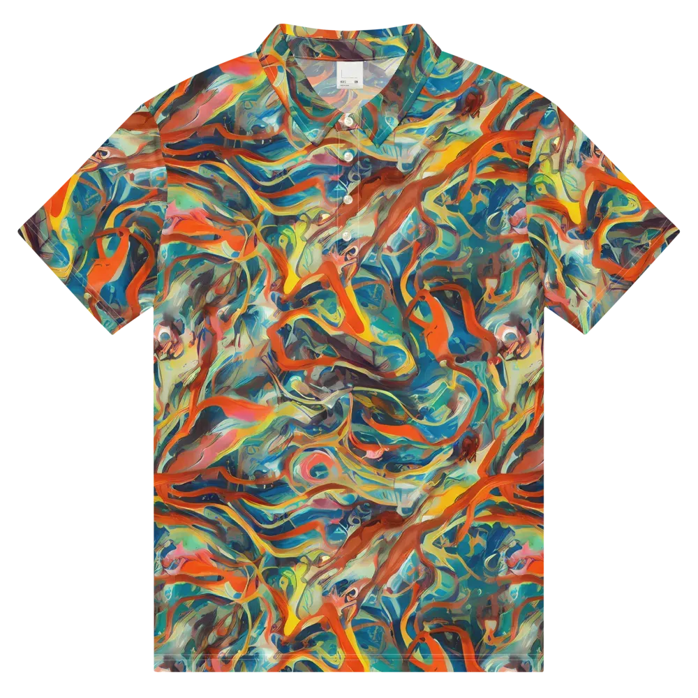 Fluid Firestorm on Men's Slim Fit Polo Shirt — Front